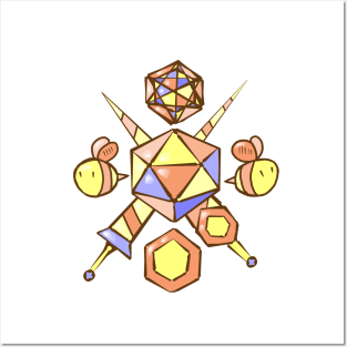 d20 Coat of Arms - Honeycomb Posters and Art